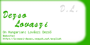 dezso lovaszi business card